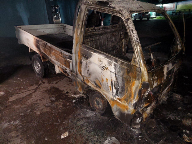На территории АГНКС в Юнусабадском районе полностью сгорел автомобиль «Labo»