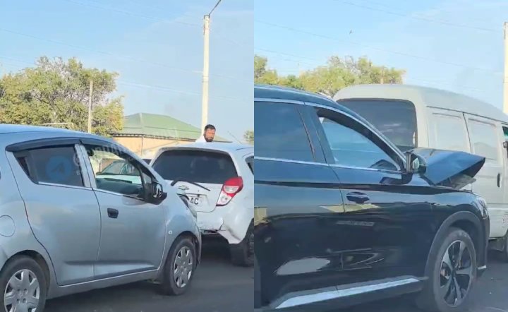 Шесть автомобилей столкнулись в Сырдарье из-за несоблюдения дистанции