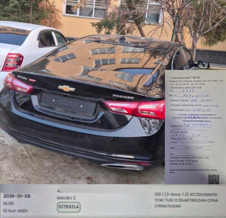 В УБДД ГУВД Ташкента назвали видеомонтажом инцидент с наглухо тонированным «Malibu-2»